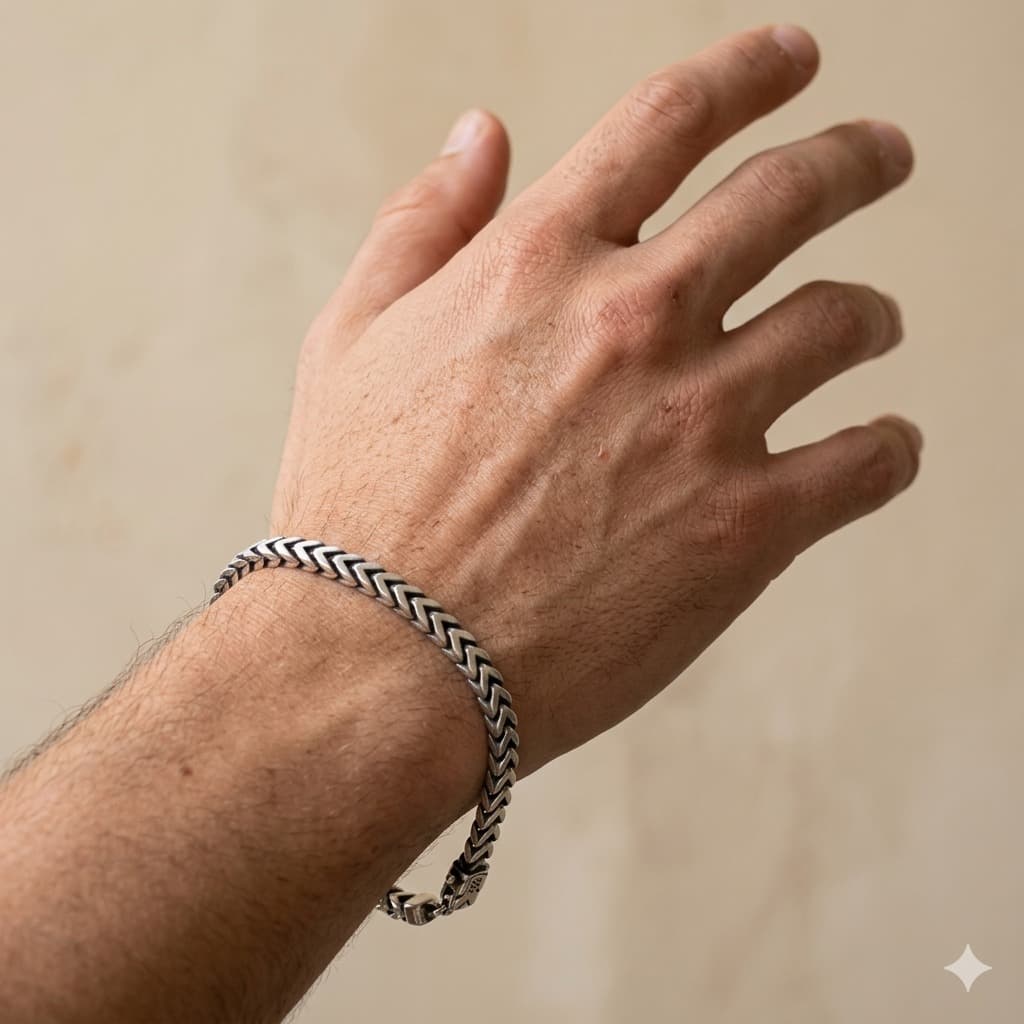 Oxidised Chevron Bracelet